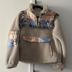 Sea Patchwork Fleece Jacket, XS!